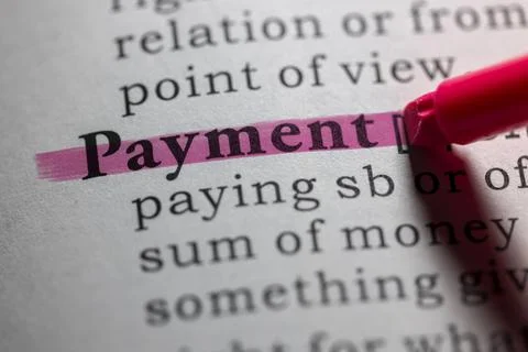 Dictionary definition of payment Stock Photos