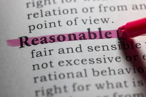 Dictionary definition of reasonable Stock Photos