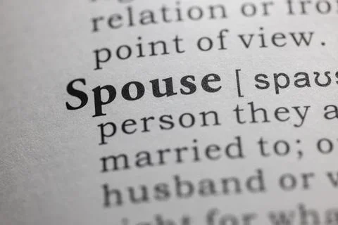 Dictionary definition of spouse Stock Photos