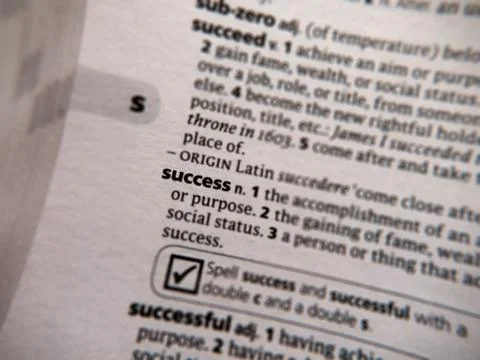 Dictionary Definition of Success Stock Photos