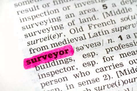 Dictionary definition surveyor Stock Photos