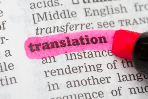 Dictionary definition translation Stock Photos