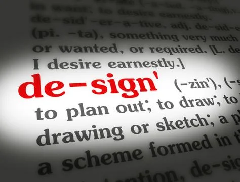 Dictionary - Design - Red On White Stock Illustration