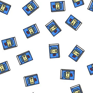 Dictionary english vector seamless pattern Stock Illustration