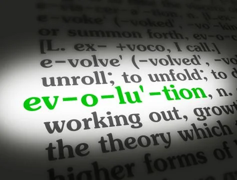 Dictionary evolution Illustrazione stock
