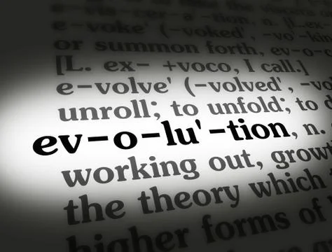 Dictionary evolution Stock Illustration
