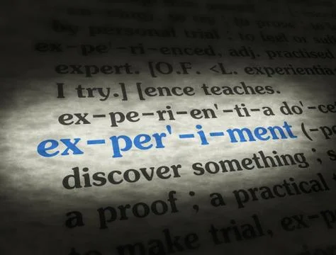 Dictionary - Experiment - Blue On BG Stock-Illustration