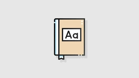 Dictionary icon animation alpha Stock Footage 157586641
