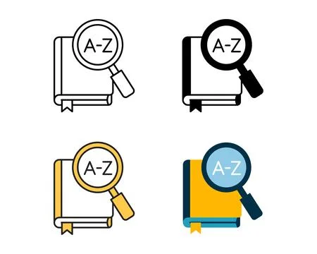 Dictionary icon element vector design in 4 style line, glyph, duotone, and .. Stock Illustration