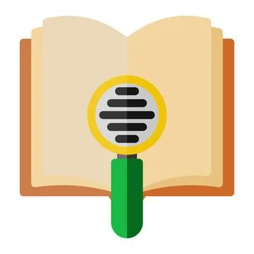 Dictionary icon in Flat Style. Color Fill. Isolated on White Background Stock Illustration