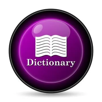 Dictionary icon. Internet button on white background.. 스톡 일러스트