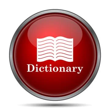 Dictionary icon. Internet button on white background.. 스톡 일러스트