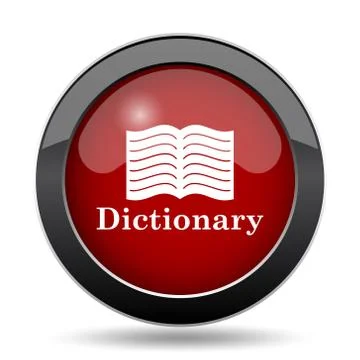 Dictionary icon. Internet button on white background.. Stock Illustration