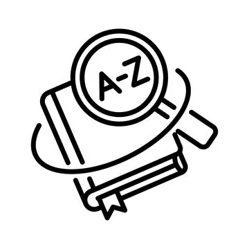 Dictionary icon vector design in line style Stock-Illustration