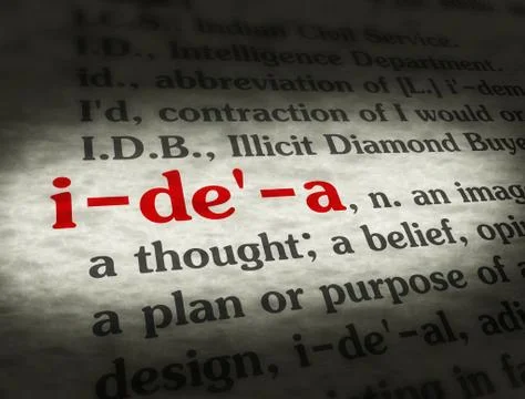 Dictionary - Idea - Red On BG Stock Illustration