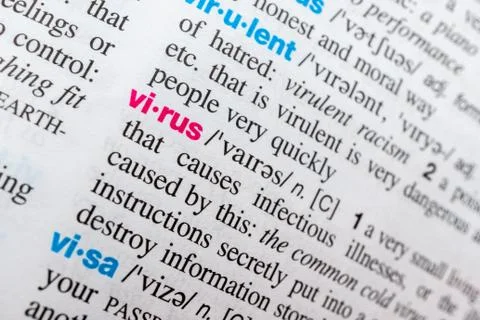  Dictionary implications for virus infection Stock Photos