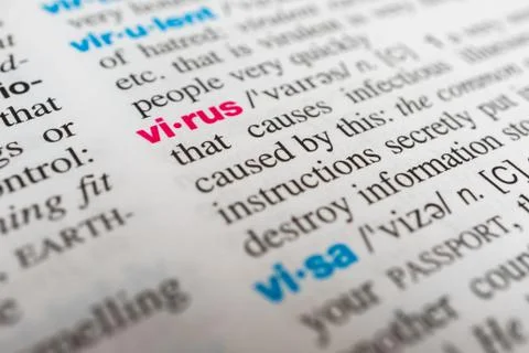  Dictionary implications for virus infection Stock Photos