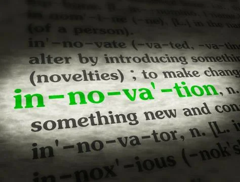 Dictionary - Innovation - Green On BG Stock Illustration