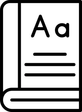 Dictionary Line Icon Design Stock Illustration