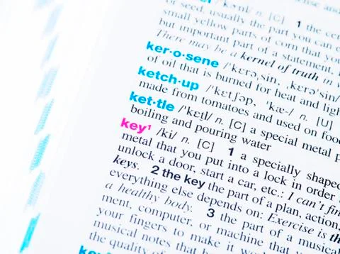 Dictionary Meaning - key Stock Photos