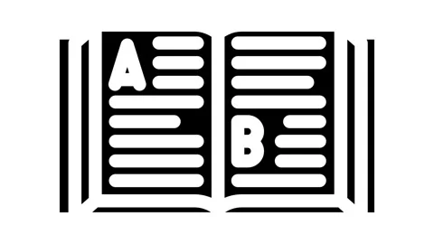 Dictionary natural language processing nlp glyph icon animation Stock Footage 326735015