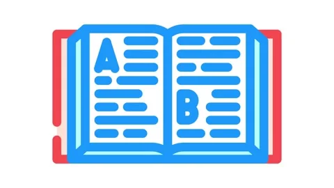 Dictionary natural language processing nlp color icon animation Stock Footage 327259378