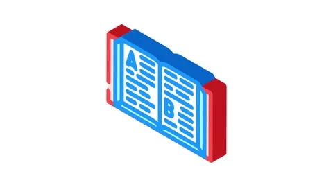 Dictionary natural language processing nlp isometric icon animation Stock Footage 327280218