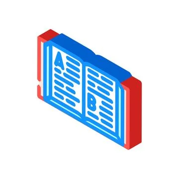 Dictionary natural language processing nlp isometric icon vector illustration Stock Illustration