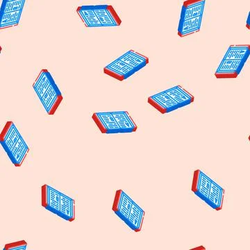 Dictionary natural language processing nlp isometric icon seamless pattern Stock Illustration