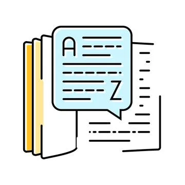 Dictionary nlp color icon vector illustration Stock Illustration