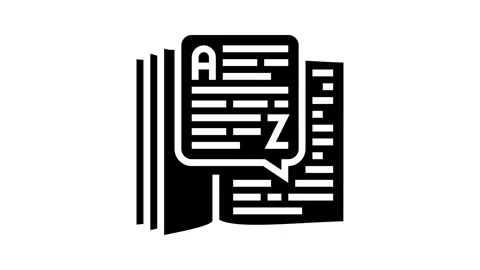Dictionary nlp glyph icon animation Stock-Footage 326145145