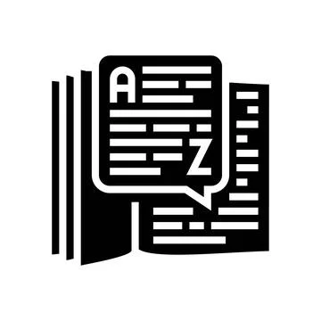 Dictionary nlp glyph icon vector illustration 库存插图