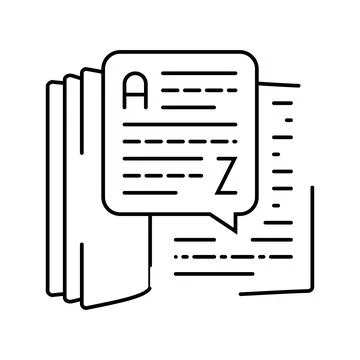 Dictionary nlp line icon vector illustration Stock Illustration