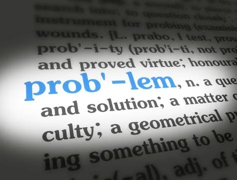Dictionary - Problem - Blue On White Stock Illustration