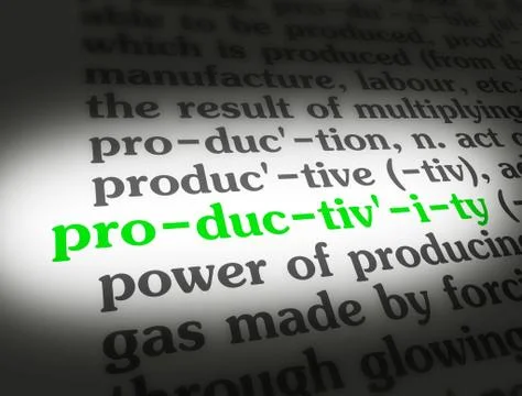 Dictionary productivity Stock Illustration