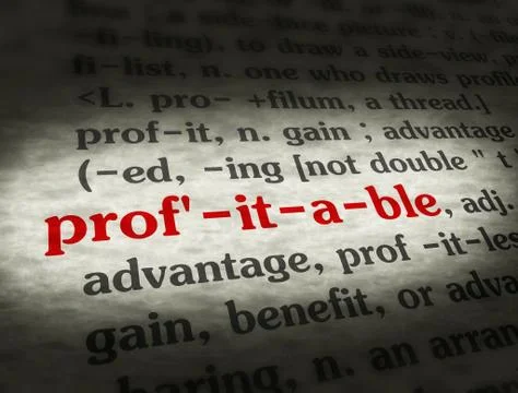 Dictionary - Profitable  Red On BG Stock Illustration