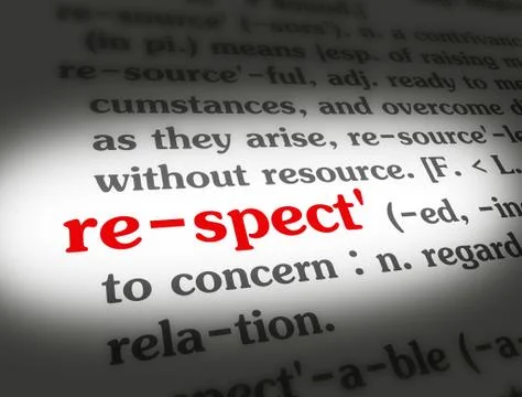 Dictionary - Respect - Red On White Stock Illustration