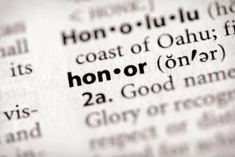 Dictionary series - attributes: honor Stock Photos
