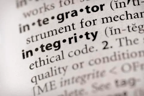 Dictionary series - attributes: integrity Stock Photos