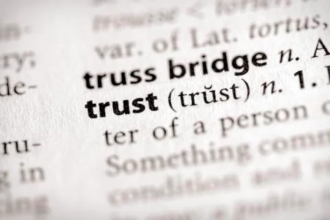 Dictionary series - attributes: trust Stock Photos