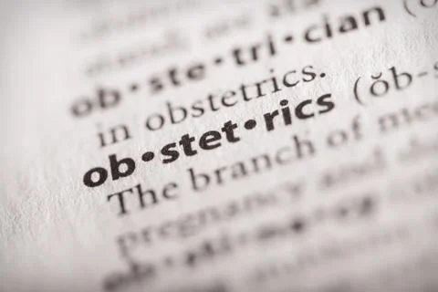 Dictionary Series - Obstetrics Stock Photos