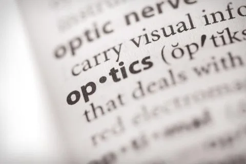 Dictionary Series - Optics Stock Photos