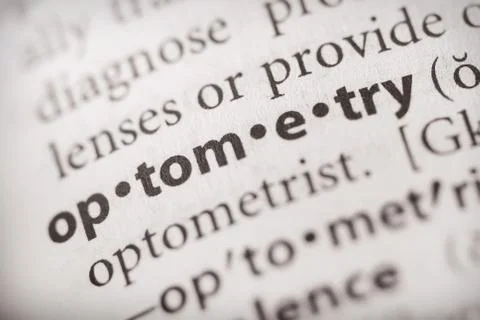 Dictionary Series - Optometry Stock Photos