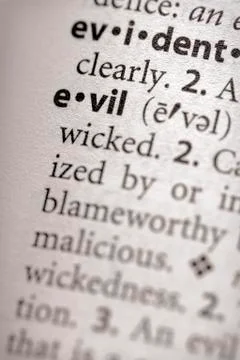 Dictionary series - philosophy: evil Stock Photos