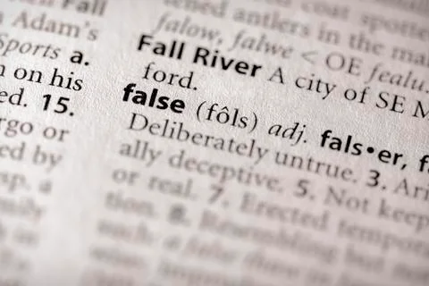 Dictionary series - philosophy: false Stock Photos