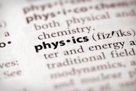 Dictionary series - science: physics Stock Photos