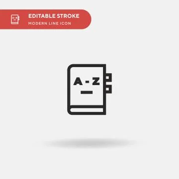 Dictionary Simple vector icon. Illustration symbol design template for web mo Stock Illustration