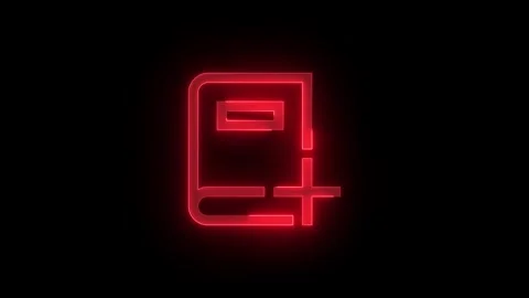 Dictionary stroke icon glowing neon animation Stock Footage 285509560