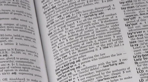 Dictionary terms LAW V3 - HD Stock Footage