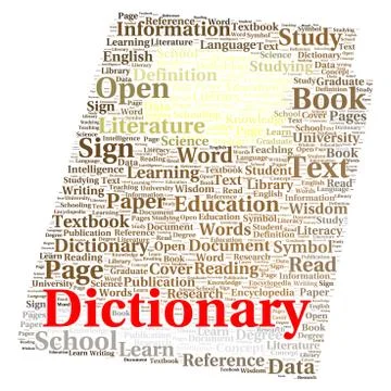 Dictionary word cloud concept 스톡 일러스트